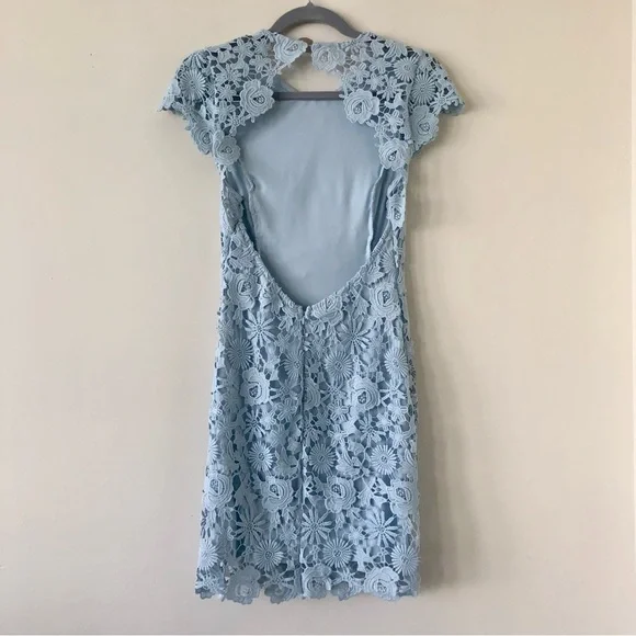 Lulus Romance Language Light Blue Backless Lace Dress Size Small - Picture 6 of 10